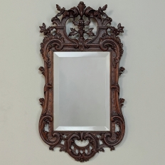 Antique French Louis XIV Carved Wood Mirror
