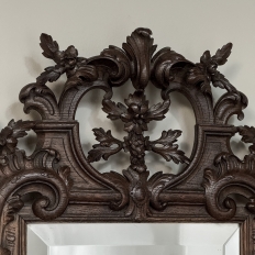 Antique French Louis XIV Carved Wood Mirror