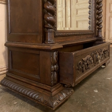 19th Century French Renaissance Barley Twist Armoire