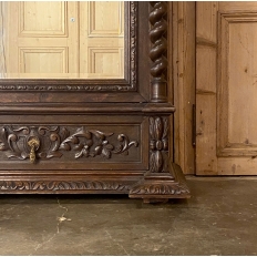 19th Century French Renaissance Barley Twist Armoire
