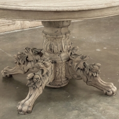 19th Century French Renaissance Oval Center Table ~ Dining Table in Stripped Oak