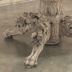 19th Century French Renaissance Oval Center Table ~ Dining Table in Stripped Oak