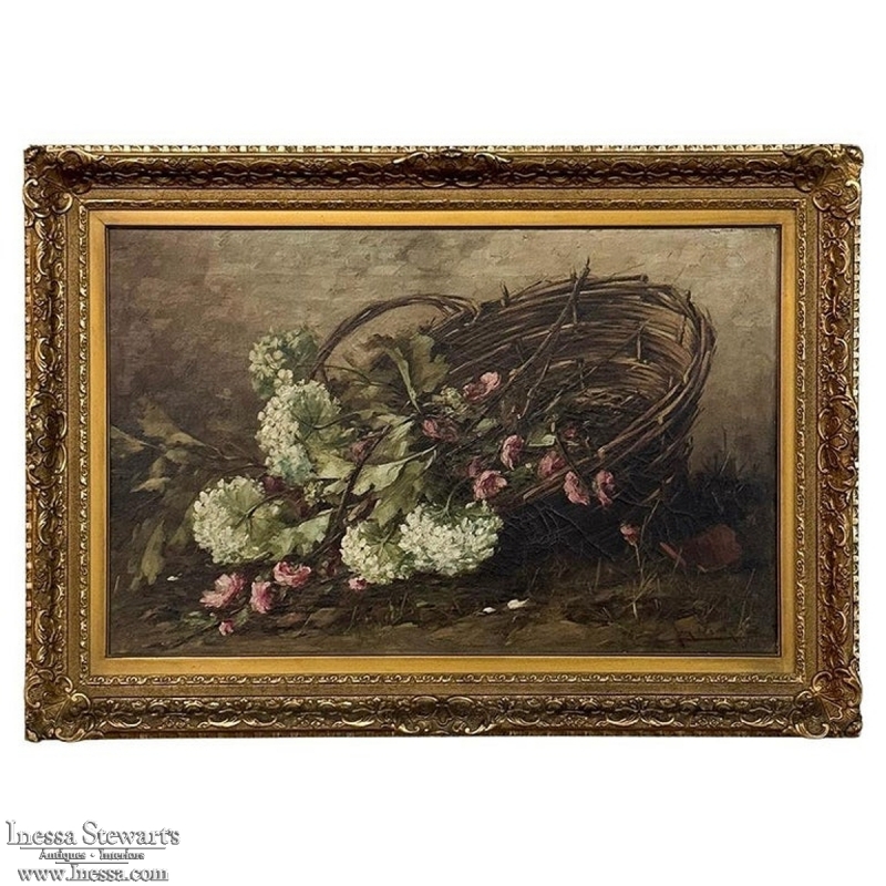 Antique Framed Oil Painting on Canvas by Jan Deckers (1865-1942)