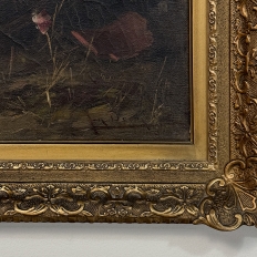 Antique Framed Oil Painting on Canvas by Jan Deckers (1865-1942)