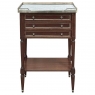 Antique French Directoire Mahogany End Table with Carrara Marble