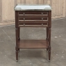 Antique French Directoire Mahogany End Table with Carrara Marble