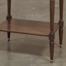 Antique French Directoire Mahogany End Table with Carrara Marble