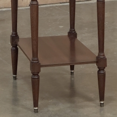 Antique French Directoire Mahogany End Table with Carrara Marble