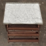 Antique French Directoire Mahogany End Table with Carrara Marble