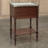 Antique French Directoire Mahogany End Table with Carrara Marble
