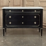 Antique French Louis XVI Mahogany Commode with Carrara Marble