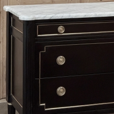 Antique French Louis XVI Mahogany Commode with Carrara Marble