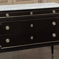 Antique French Louis XVI Mahogany Commode with Carrara Marble
