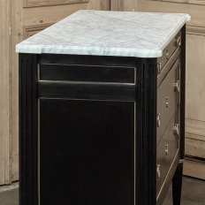 Antique French Louis XVI Mahogany Commode with Carrara Marble