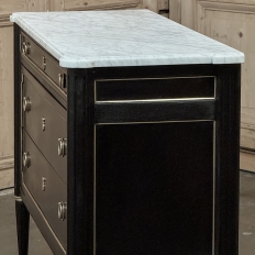 Antique French Louis XVI Mahogany Commode with Carrara Marble