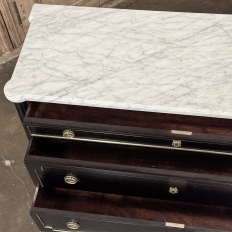 Antique French Louis XVI Mahogany Commode with Carrara Marble