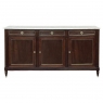 Antique French Louis XVI Mahogany Buffet ~ Credenza with Carrara Marble