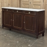 Antique French Louis XVI Mahogany Buffet ~ Credenza with Carrara Marble