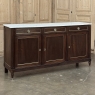 Antique French Louis XVI Mahogany Buffet ~ Credenza with Carrara Marble