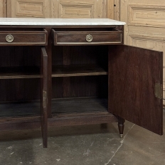 Antique French Louis XVI Mahogany Buffet ~ Credenza with Carrara Marble