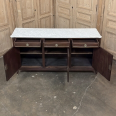 Antique French Louis XVI Mahogany Buffet ~ Credenza with Carrara Marble