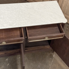 Antique French Louis XVI Mahogany Buffet ~ Credenza with Carrara Marble