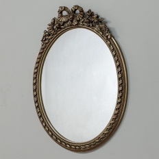 Antique French Louis XVI Gilded Oval Wall Mirror
