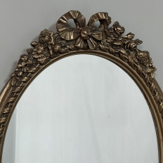 Antique French Louis XVI Gilded Oval Wall Mirror