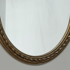 Antique French Louis XVI Gilded Oval Wall Mirror