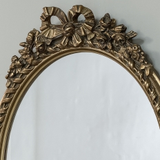 Antique French Louis XVI Gilded Oval Wall Mirror