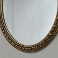 Antique French Louis XVI Gilded Oval Wall Mirror