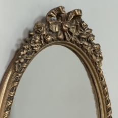 Antique French Louis XVI Gilded Oval Wall Mirror