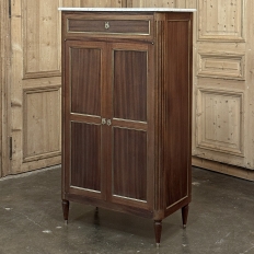Antique French Directoire Style Mahogany Cabinet with Carrara Marble