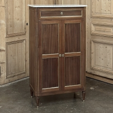 Antique French Directoire Style Mahogany Cabinet with Carrara Marble
