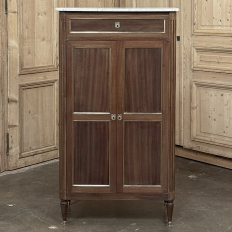 Antique French Directoire Style Mahogany Cabinet with Carrara Marble