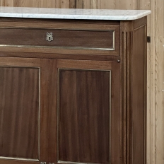 Antique French Directoire Style Mahogany Cabinet with Carrara Marble