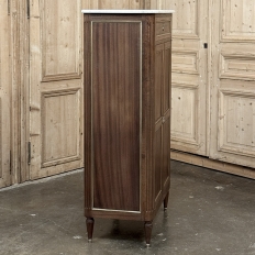 Antique French Directoire Style Mahogany Cabinet with Carrara Marble