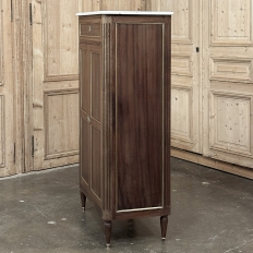 Antique French Directoire Style Mahogany Cabinet with Carrara Marble