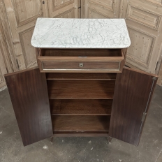 Antique French Directoire Style Mahogany Cabinet with Carrara Marble
