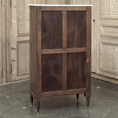Antique French Directoire Style Mahogany Cabinet with Carrara Marble