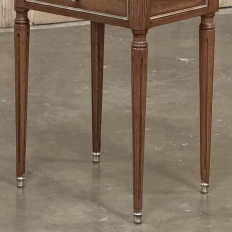Antique French Directoire Mahogany End Table with Carrara Marble