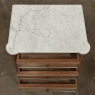Antique French Directoire Mahogany End Table with Carrara Marble
