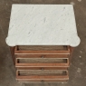 Antique French Directoire Mahogany End Table with Carrara Marble