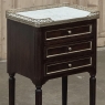 Antique French Directoire Mahogany End Table with Carrara Marble