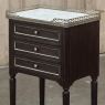 Antique French Directoire Mahogany End Table with Carrara Marble