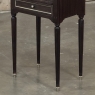 Antique French Directoire Mahogany End Table with Carrara Marble