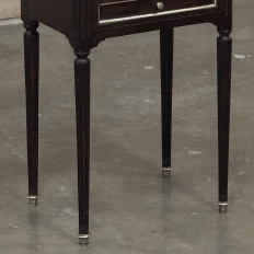 Antique French Directoire Mahogany End Table with Carrara Marble