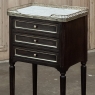 Antique French Directoire Mahogany End Table with Carrara Marble