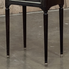 Antique French Directoire Mahogany End Table with Carrara Marble