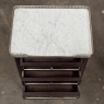 Antique French Directoire Mahogany End Table with Carrara Marble